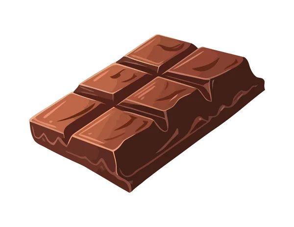 Snack Chocolat Sucré Tranche Cassée Icône Illustration Mignon Isolé — Image vectorielle