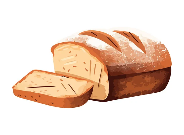 新鲜烘焙的面包 是孤立的美食图标的象征 — 图库矢量图片