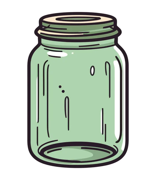 Botella Vidrio Antiguo Icono Ilustración Dibujado Mano Aislado — Vector de stock