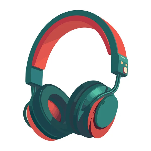 Escuchar Música Con Auriculares Modernos Icono Aislado — Vector de stock