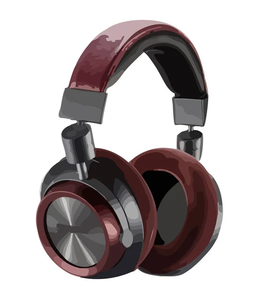 Moderne Kopfhörer Musiktechnologie Isolierte Ikone — Stockvektor