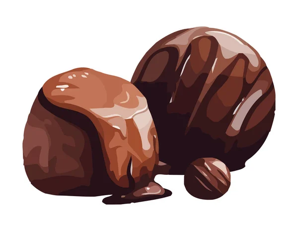 Sobremesa Chocolate Gourmet Ícone Presente Natureza Doce Isolado — Vetor de Stock