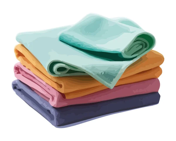 Ein Flauschiges Handtuch Saubere Und Frische Ikone Isoliert — Stockvektor