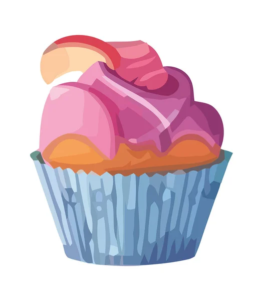 Süß Von Gourmet Cupcake Icon Design Isoliert — Stockvektor