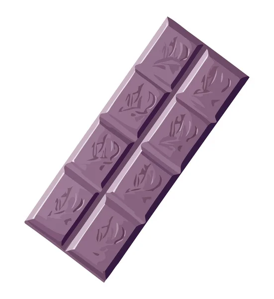 Tranches Chocolat Sucré Sur Fond Blanc Icône Vectorielle Isolé — Image vectorielle
