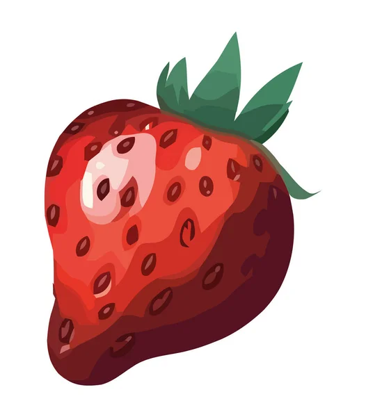 Frische Früchte Erdbeere Weißer Hintergrund Symbol Isoliert — Stockvektor