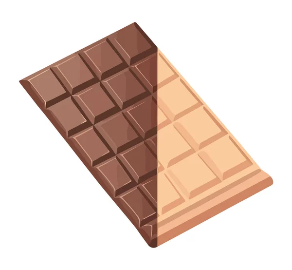 Ícone Fatia Chocolate Doce Ícone Fundo Branco Isolado — Vetor de Stock