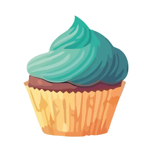 Dulce Celebración Cupcake Gourmet Delicia Icono Aislado — Vector de stock