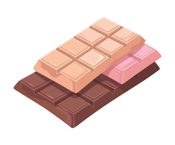 Barra Chocolate Escuro Ícone Símbolo Alimentar Insalubre Isolado — Vetor de Stock