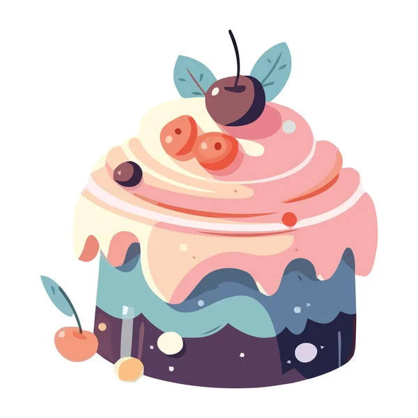Γλυκό Cupcake Γκουρμέ Μούρα — Διανυσματικό Αρχείο