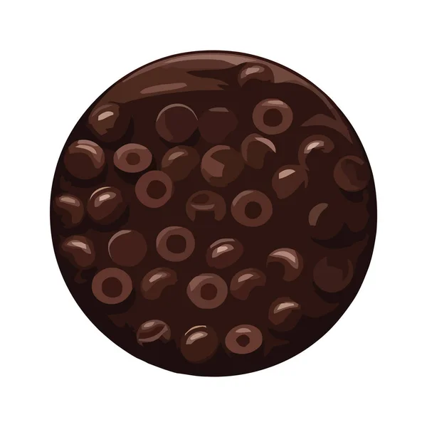 Chocolat Cookie Dessert Icône Design Isolé — Image vectorielle