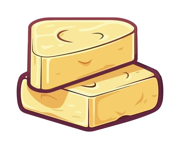 Gourmet Käse Symbol Niedlichen Cartoon Design Ikone Isoliert — Stockvektor