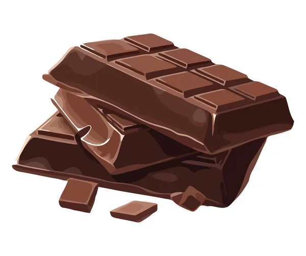 Mörk Choklad Stack Vit Bakgrund Ikon Isolerad — Stock vektor