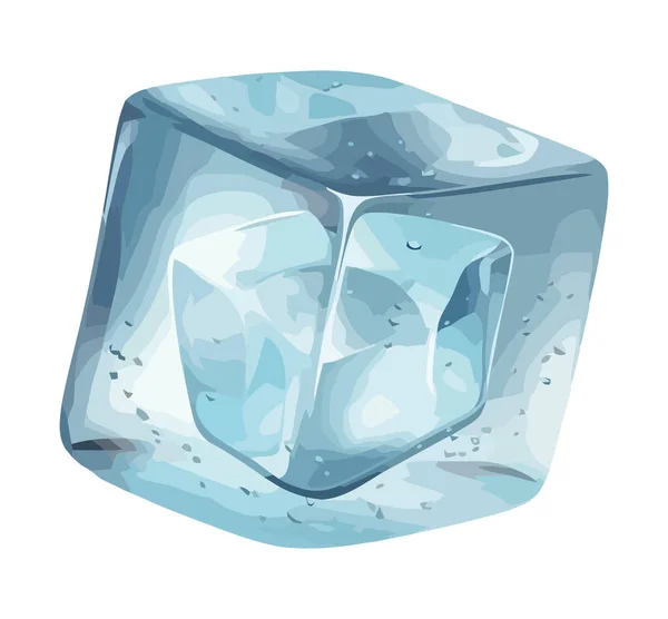 Ice Crystal Cube Symbol Transparent Backdrop Icon Isolated — Stock Vector