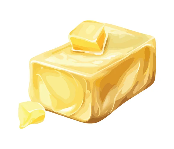 新鮮なバター乳製品 健康的な食事のシンボルアイコンを隔離 — ストックベクタ