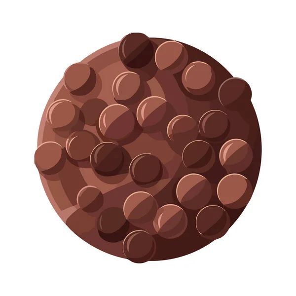 Zdravé Jíst Čokoládové Sušenky Čerstvé Ikony Izolované — Stockový vektor