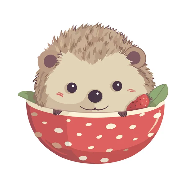 Fluffy Hedgehog Brinquedo Ícone Presente Bonito Isolado — Vetor de Stock