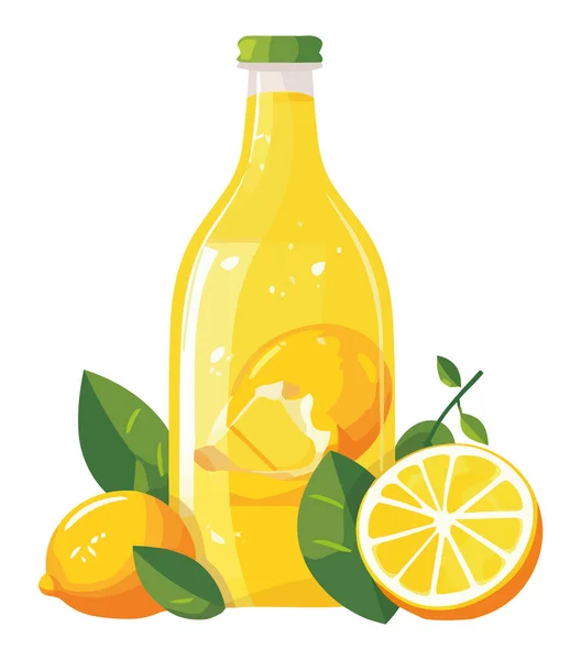 Meyveli Limon Kokteyli Organik Ferahlatıcı Ikon Izole Edilmiş — Stok Vektör
