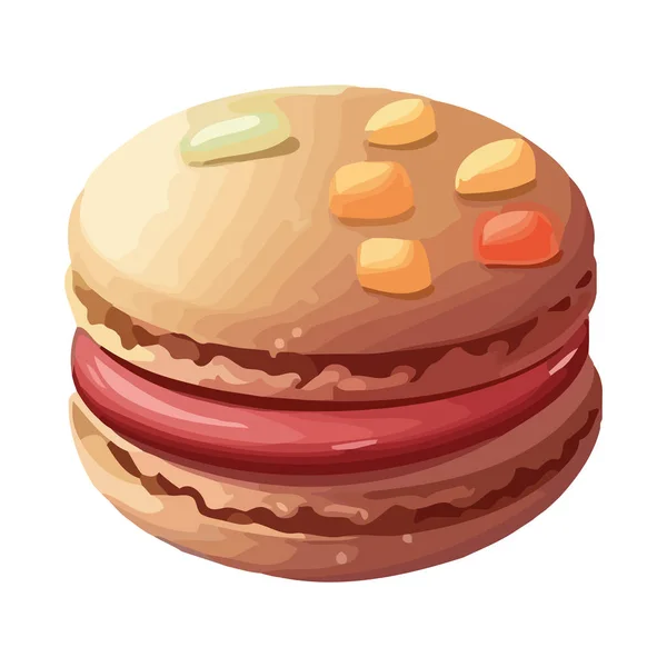 Stack Cute Macaroons Decoration Icon Isolated — Stock Vector
