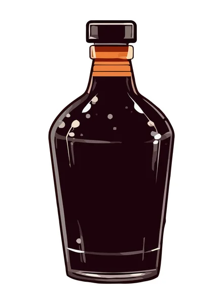 Иконка Бутылки Алкоголя Изолированы Белом Фоне Значок Изолирован — стоковый вектор