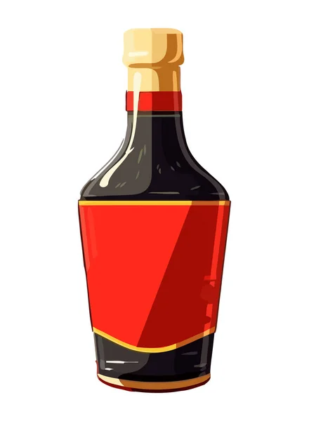 Luxusní Víno Láhev Etiketa Design Ikona Izolované — Stockový vektor