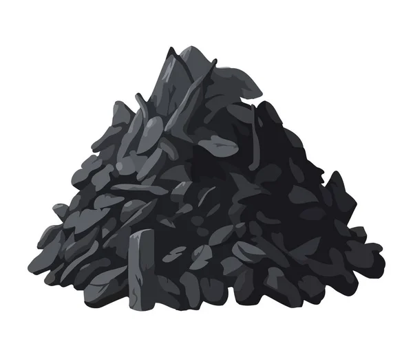 Σύμβολο Βιομηχανίας Εξόρυξης Άνθρακα Μαύρο Φόντο Εικονίδιο Απομονωμένο — Διανυσματικό Αρχείο
