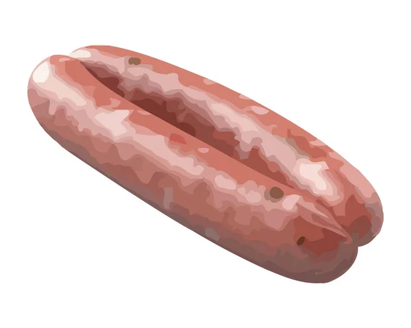 Grilled Varkensvlees Rundvlees Hot Dog Meel Pictogram Geïsoleerd — Stockvector