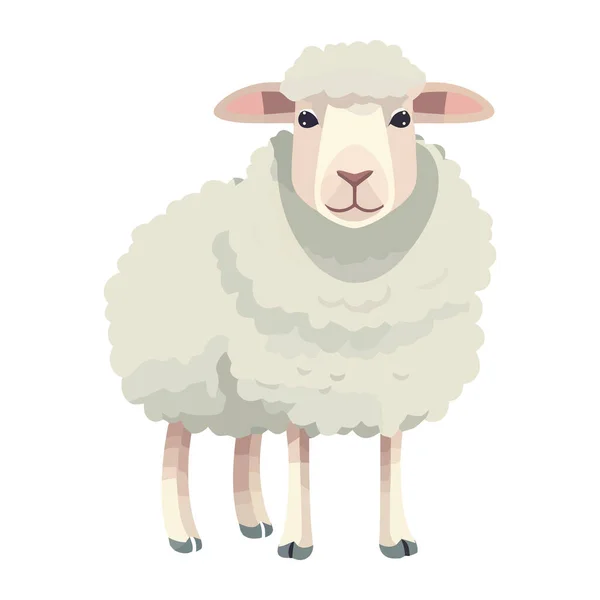 Cute Lamb Animal Icon Design Isolated — Stock Vector