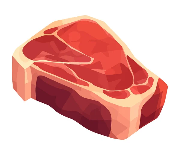 Bife Porco Grelhado Ícone Refeição Gourmet Isolado — Vetor de Stock