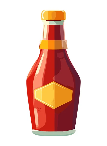 Иконка Томатной Бутылки Соуса Изолированный Дизайн — стоковый вектор