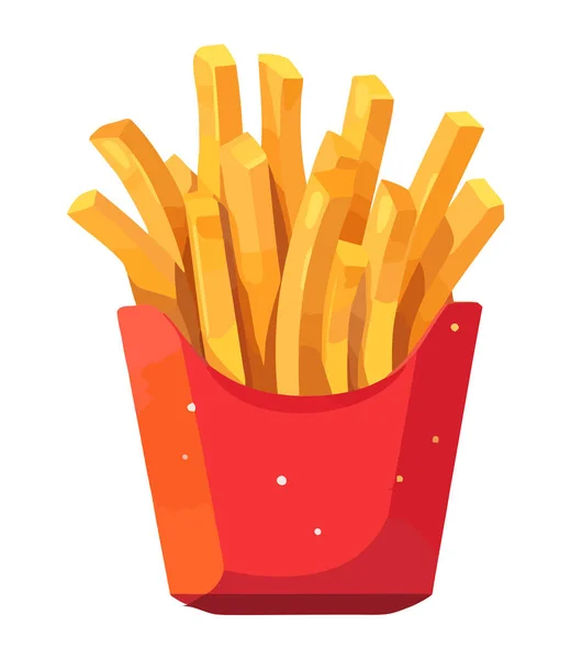 Fast Food Pommes Frites Zubereitete Kartoffeln Ikone Isoliert — Stockvektor