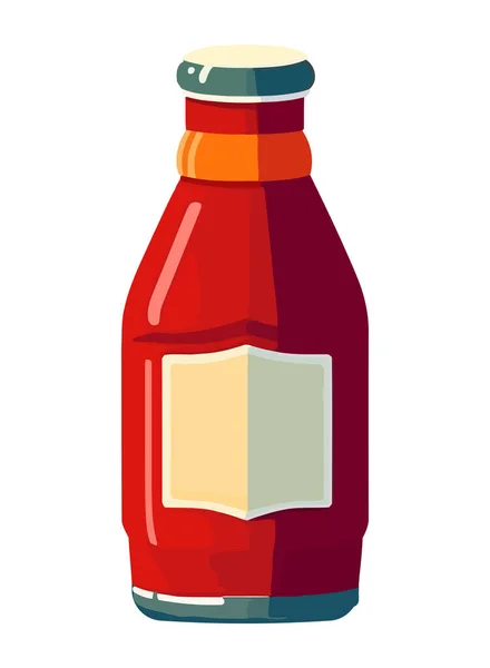 Icono Botella Salsa Tomate Orgánico Diseño Aislado — Vector de stock