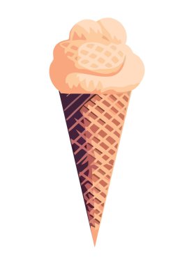 Tatlı dondurma konisi simgesi tasarımı izole edildi