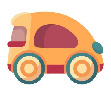 Modern çizgi film oyuncak araba ikonu izole edildi