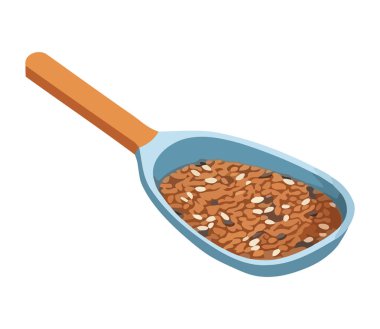 Organik yemek ikonu izole edilmiş sağlıklı tohumlar.