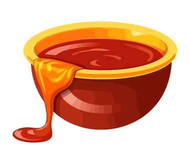 Sarı kase simgesinden dökülen organik bal izole edilmiş