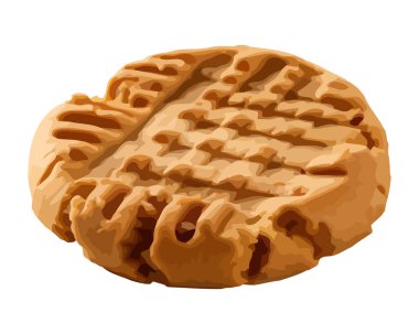 İzole edilmiş bir tabak ikonunda taze pişmiş gurme kurabiyesi.