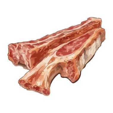 Beyaz arka planda taze ızgara domuz pirzolası izole edilmiş.