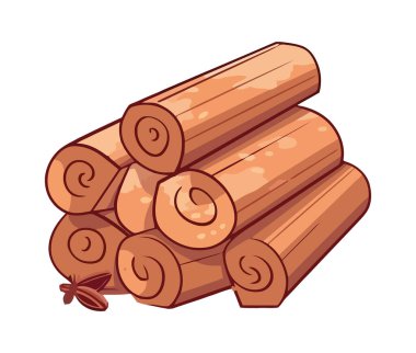 Organik baharat tarçın, doğa baharat ikonu izole