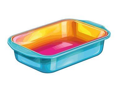 Beyaz arkaplan simgesindeki boş plastik kap izole edildi