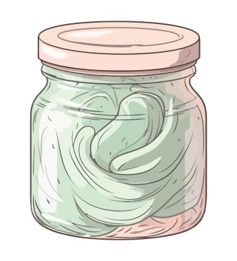 soyut tasarım simgesi izole edilmiş şeffaf kavanoz