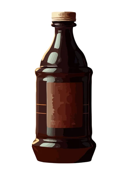 Diseño Botella Alcohol Con Icono Líquido Whisky Fresco Aislado — Vector de stock