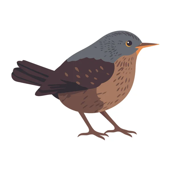 Маленький Птах Стоїть Значок Тварини Ізольований — стоковий вектор