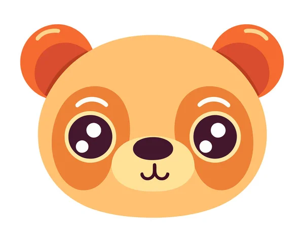 Милий Мультяшний Друг Тварин Ведмідь Іграшка Значок Ізольовані — стоковий вектор