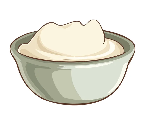 陶瓷碗中的有机食品 新鲜配料图标分离 — 图库矢量图片