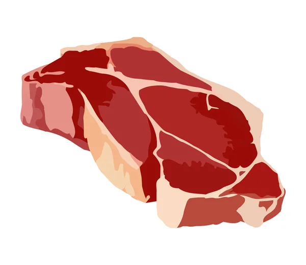 Chuleta Cerdo Parrilla Comida Fresca Gourmet Icono Aislado — Vector de stock