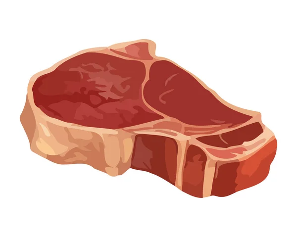 Grilovaný Vepřový Steak Čerstvé Lahodné Jídlo Ikona Izolované — Stockový vektor