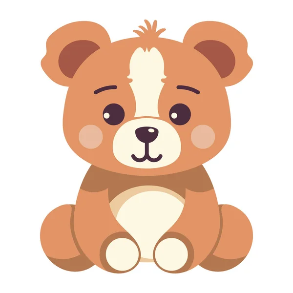 Cute Wektor Ilustracja Małego Zwierzęcia Siedzi Szczęśliwie Ikona Izolowane — Wektor stockowy