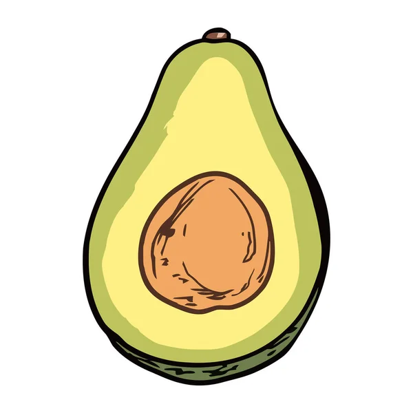 Verse Avocado Plak Perfect Voor Gezonde Snacken Pictogram Geïsoleerd — Stockvector