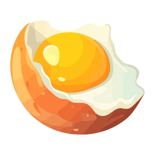 Φρέσκο Βιολογικό Γεύμα Μαγειρεμένο Αυγό Εικόνα Απομονωμένο — Διανυσματικό Αρχείο